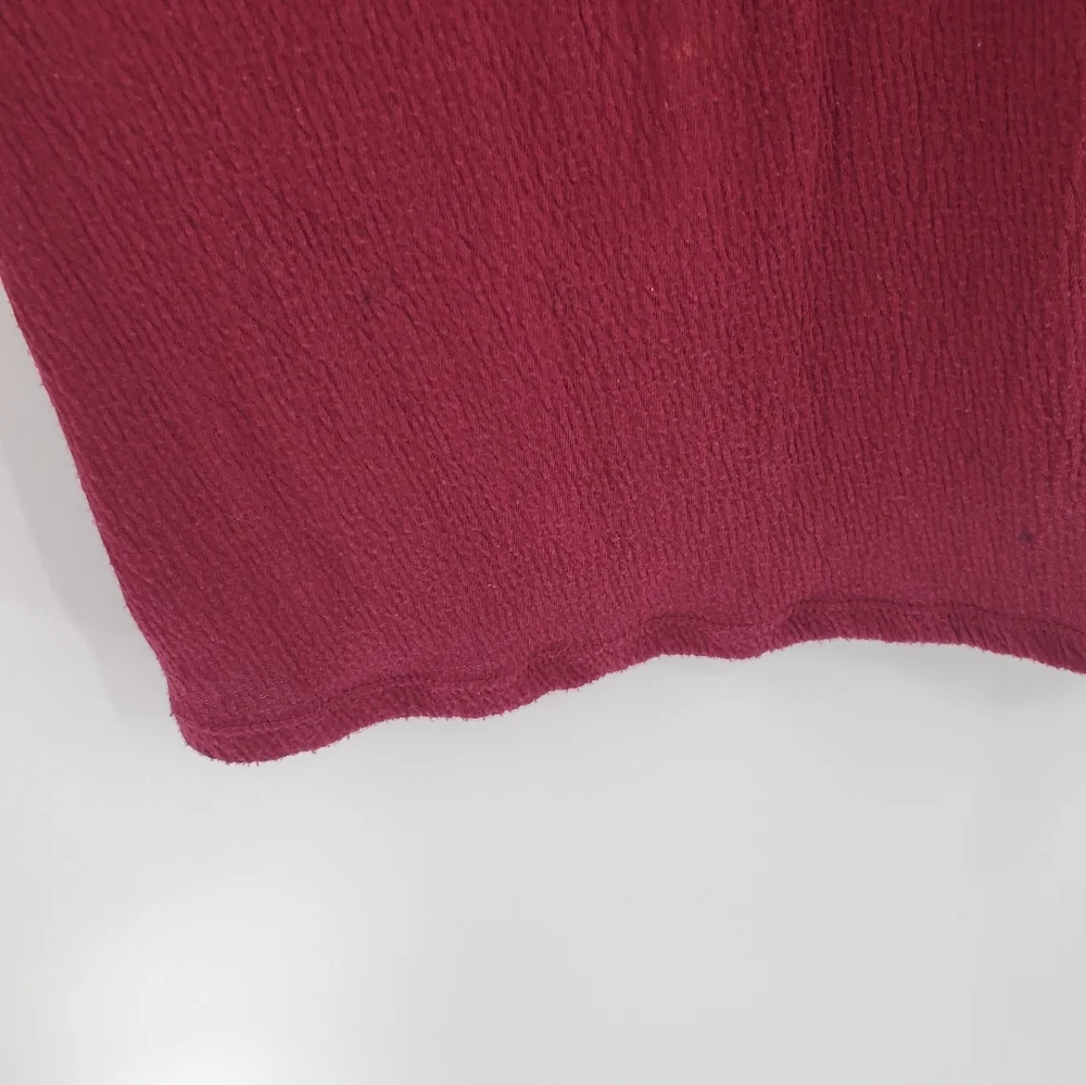 Old Navy Girls Tunic Dress Size Large Maroon 3/4 Sleeve‎ Embroidered Pleated